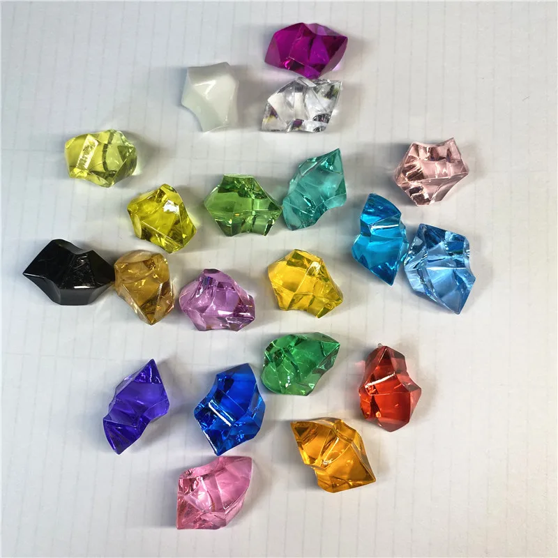 20PCS 25*11mm Acrylic Irregular Stone Chessman Game Pieces For Board Game Accessories 20Colors