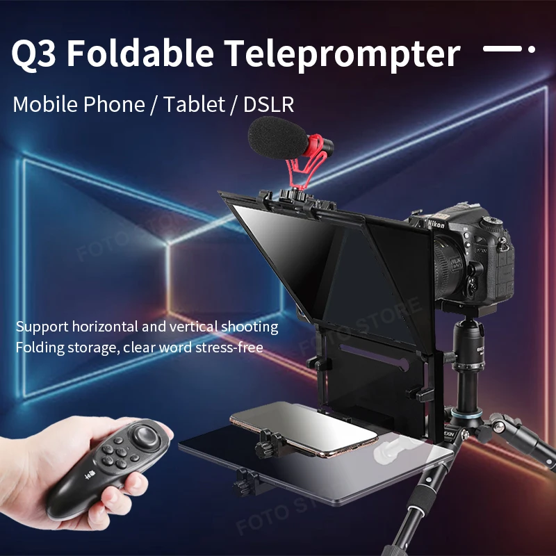 Q3 Foldable Tablet Teleprompter Reader for 12