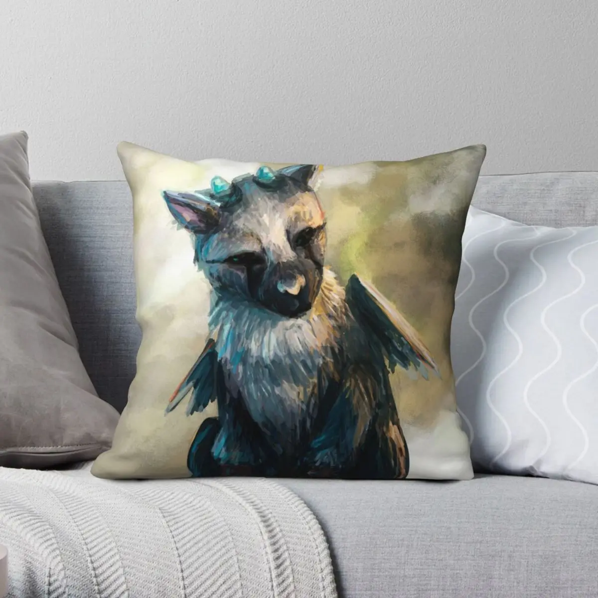 Trico The Last Guardian Pillowcase Polyester Linen Velvet Zip Decor Pillow Case Room Cushion Cover