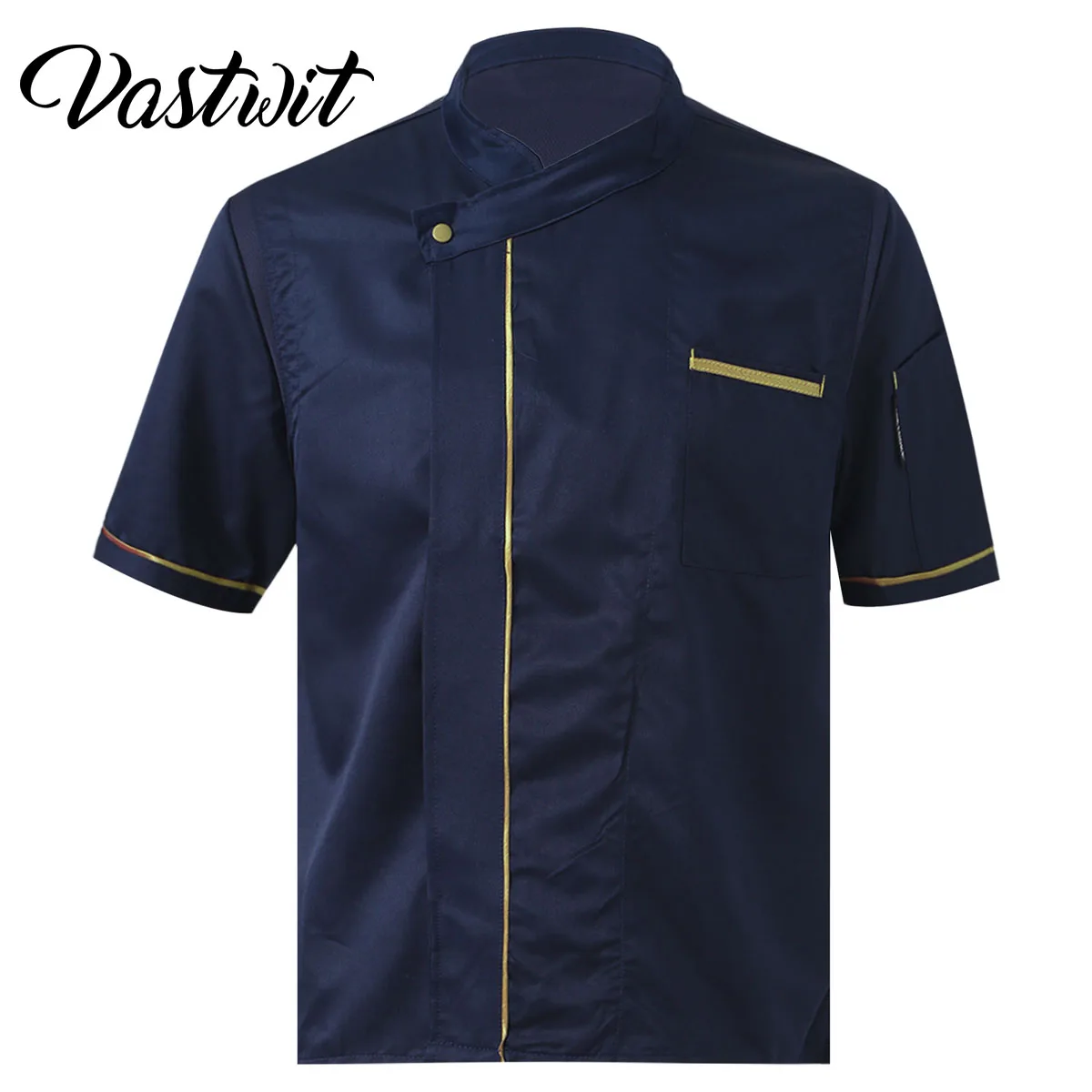 Veste de chef unisexe à manches courtes, veste de cuisine, manteau de travail pour restaurant, cuisine et hôtel, uniforme de chef attribuable, chemise de chef