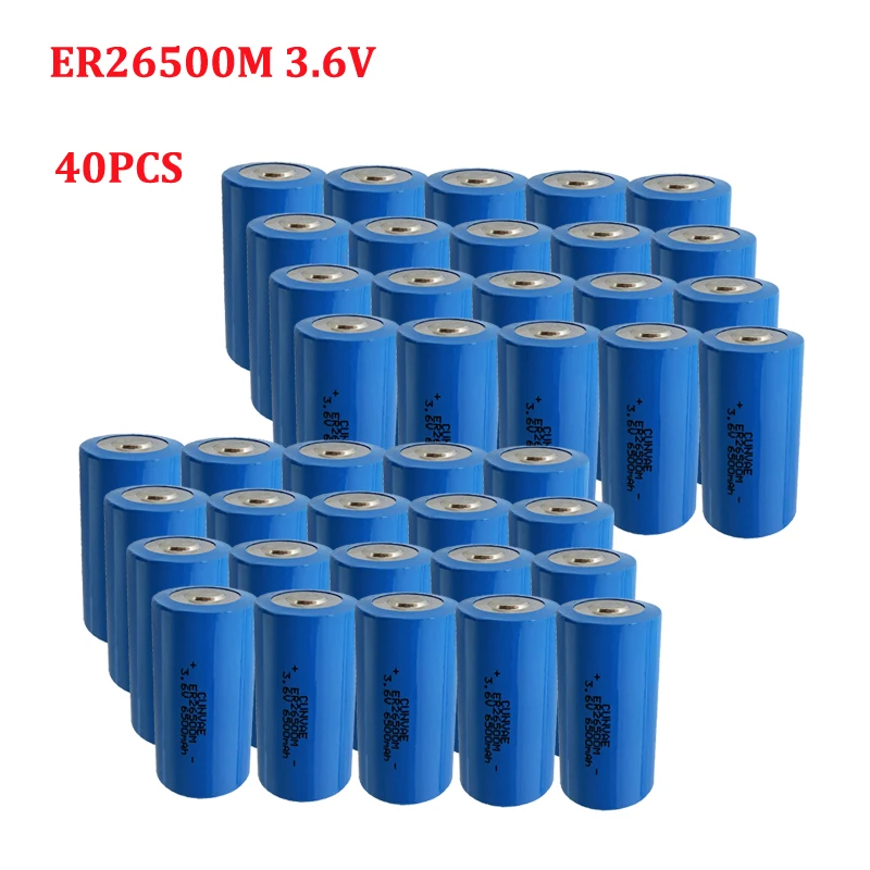 40PCS ER26500M ER26500 26500 lithium battery 3.6V 6500mah C type PLC control in Li-ion batterise High magnification