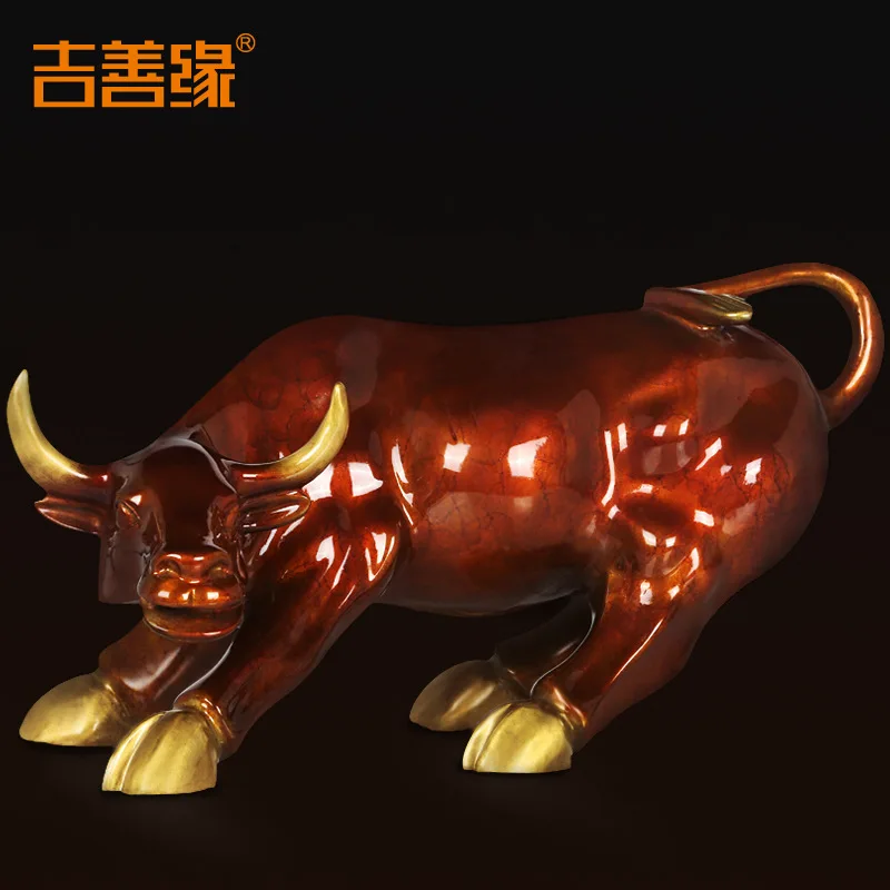 Jishanyuan pure copper Wall Street Wang Shi Niu ornaments Home Decoration Office factory wholesale 0029