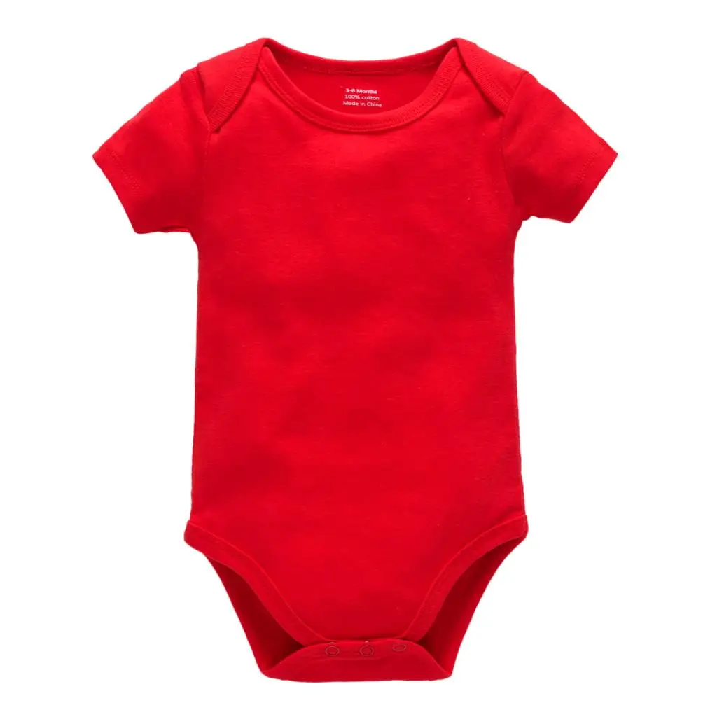 Honeyzone Ropa De Bebe Toddler Clothes Solid Colour Baby Body Suits Short Sleeve Vetement Bebe Garcon Pyjamas Red Newborn Romper