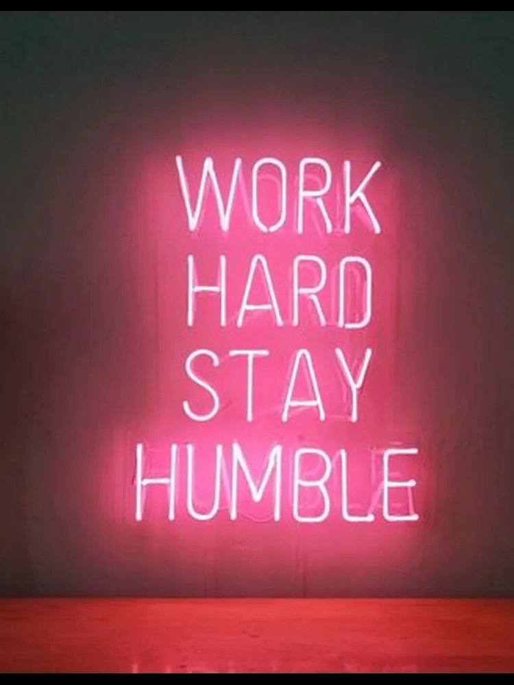 

Neon Sign For Work Hard Stay Humble Real Glass Tubes Lamp Beer Bar restaurant light advertise Room Decor Wall Handmade art light