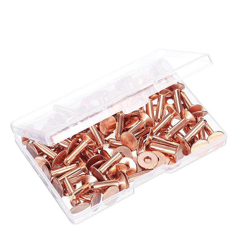 100 Sets Copper Rivets and Burrs Washers Leather Copper Rivet Fastener for Collars Leather DIY Craft Supplies CNIM Hot