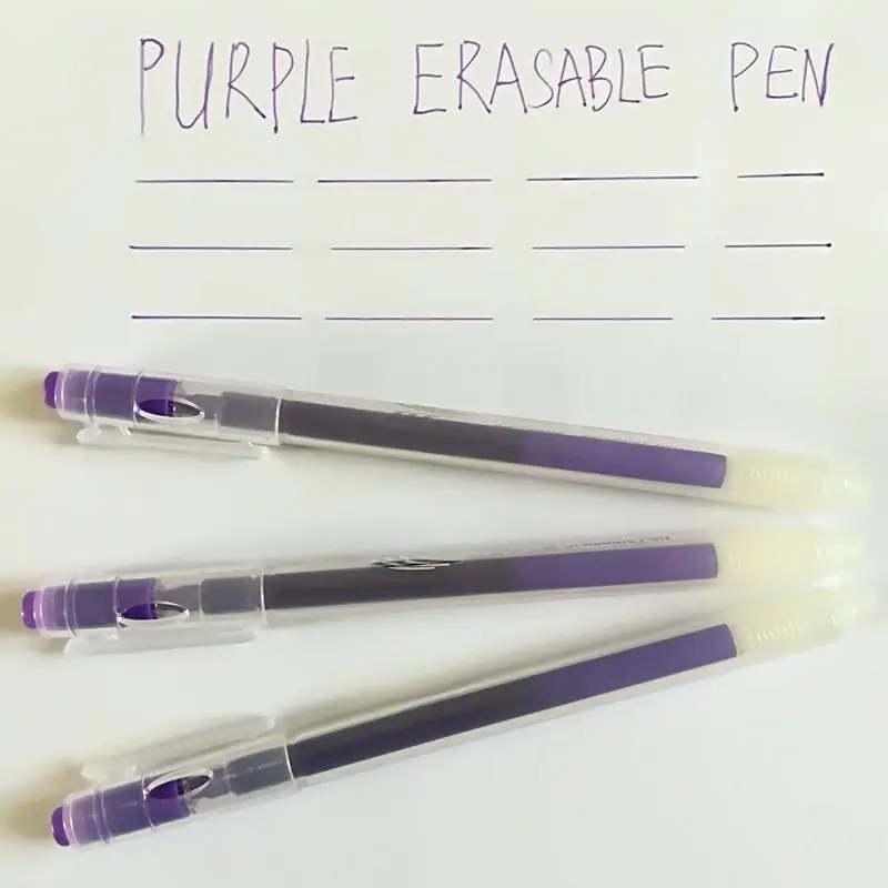 Purple Erasable Gel Pens, Fine Point, Retractable Clicker Pens, Fit for Planners and Crossword Puzzles, 0.7mm