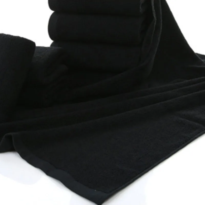 Cottonnon-fading Black Towel Soft Bamboo Fiber Towel Thickened Absorbent Black Towel For Home Hotel Beauty Salon