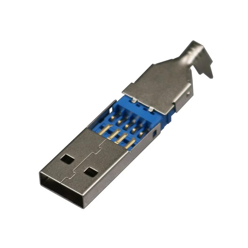 10pcs/lot DIY USB 3.0 male connector jack soldering type socket 3 in 1 for DIY USB 3.0 Cable