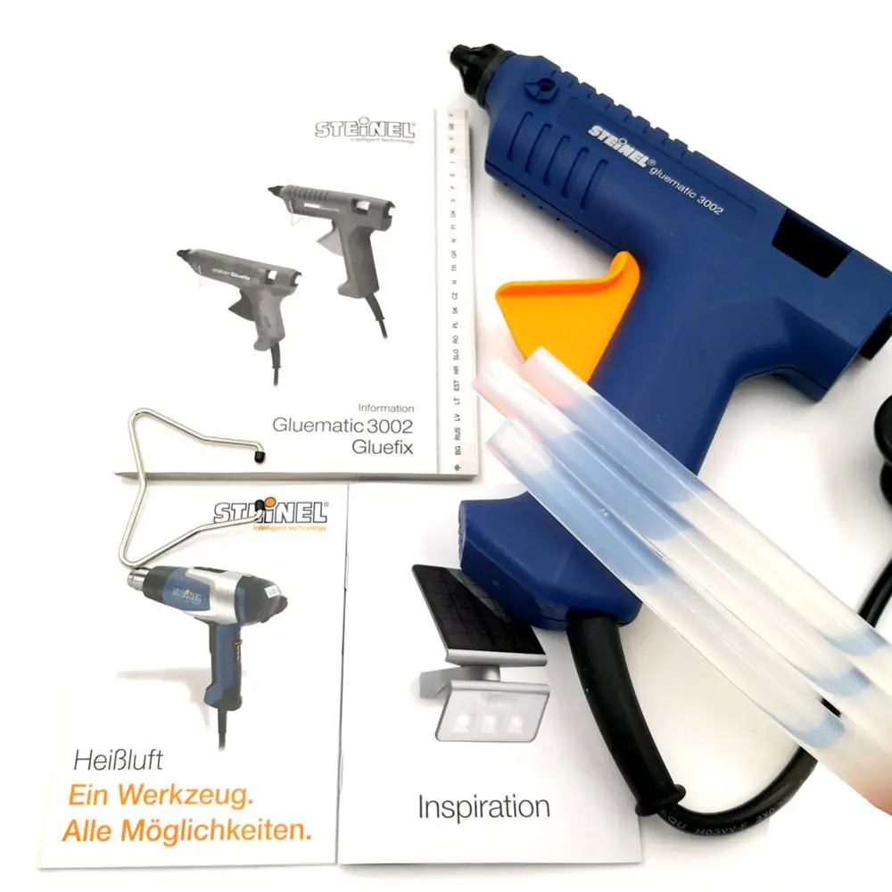 Germany Steinel GL-3002 Hot Melt Glue Gun 200W 100-240V with 3 pieces 11mm Glue Sticks Replaceable Nozzle