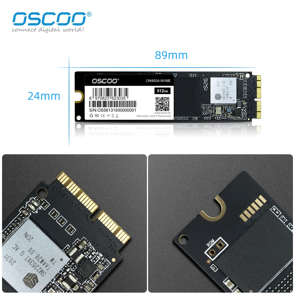 OSCOO NVMe SSD Hard Drives For Macbook Air A1369 A1465 A1466 Disco Duro Solido SSD For Macbook Pro A1502 A1398 iMac A1418 A1419