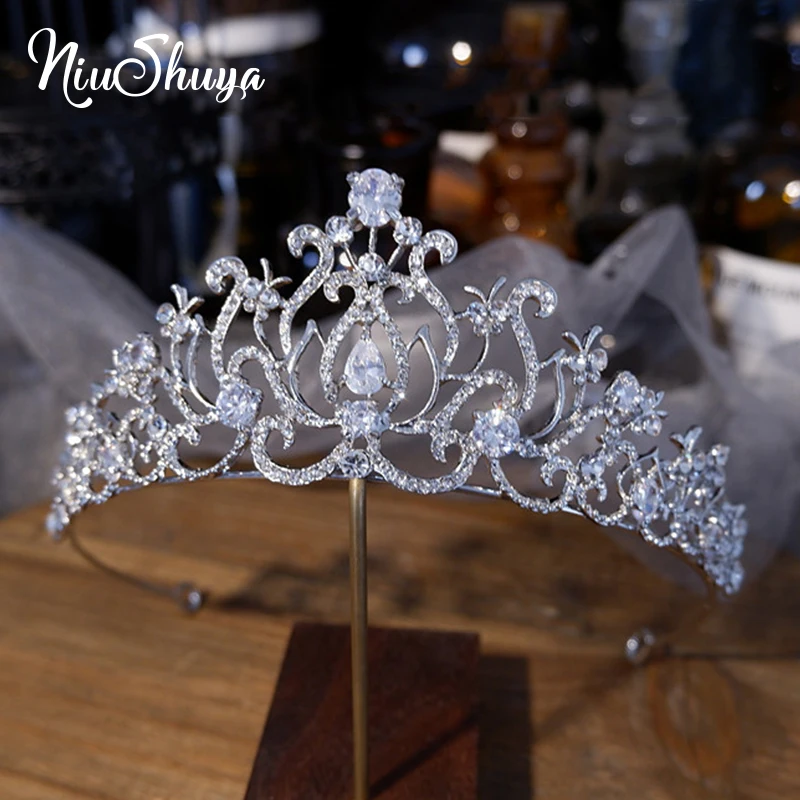 

NiuShuya Stunning Alloy Rhinestone Crystal Bridal Tiara Princess Crown Wedding Hair Accessories Women Bridesmaids Jewelry