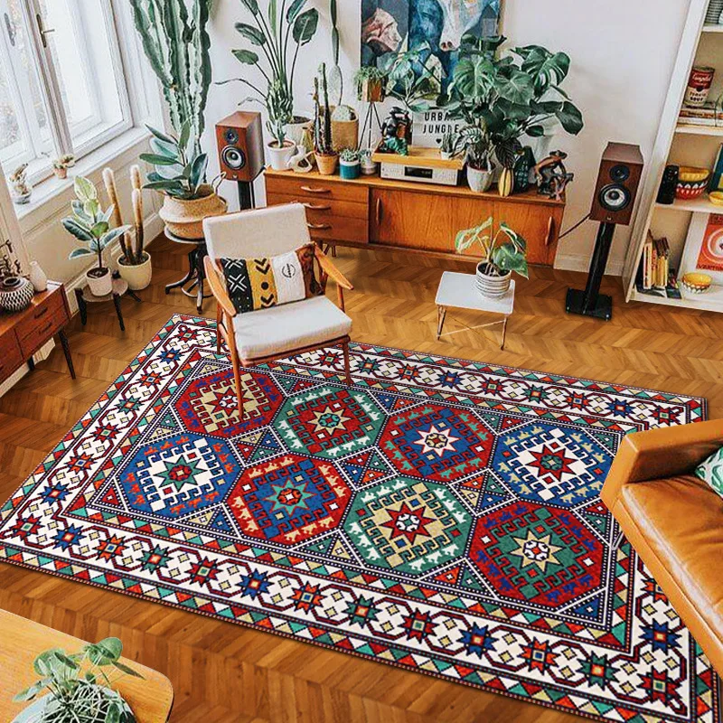 

Bohemia Style Colourful 3D Printing Carpets For Living Room Bedroom Area Rugs Modern Geometric Fabric Large Rug Parlor Floor Mat