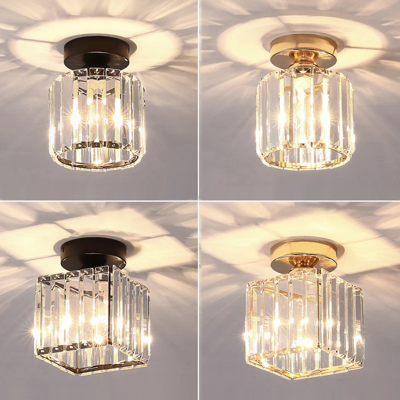 

Black Gold Modern Small Ceiling Lights Glass Lamp Shade Plafonnier Decorative Led Ceiling Lamp for Corridor Living Room Bedroom