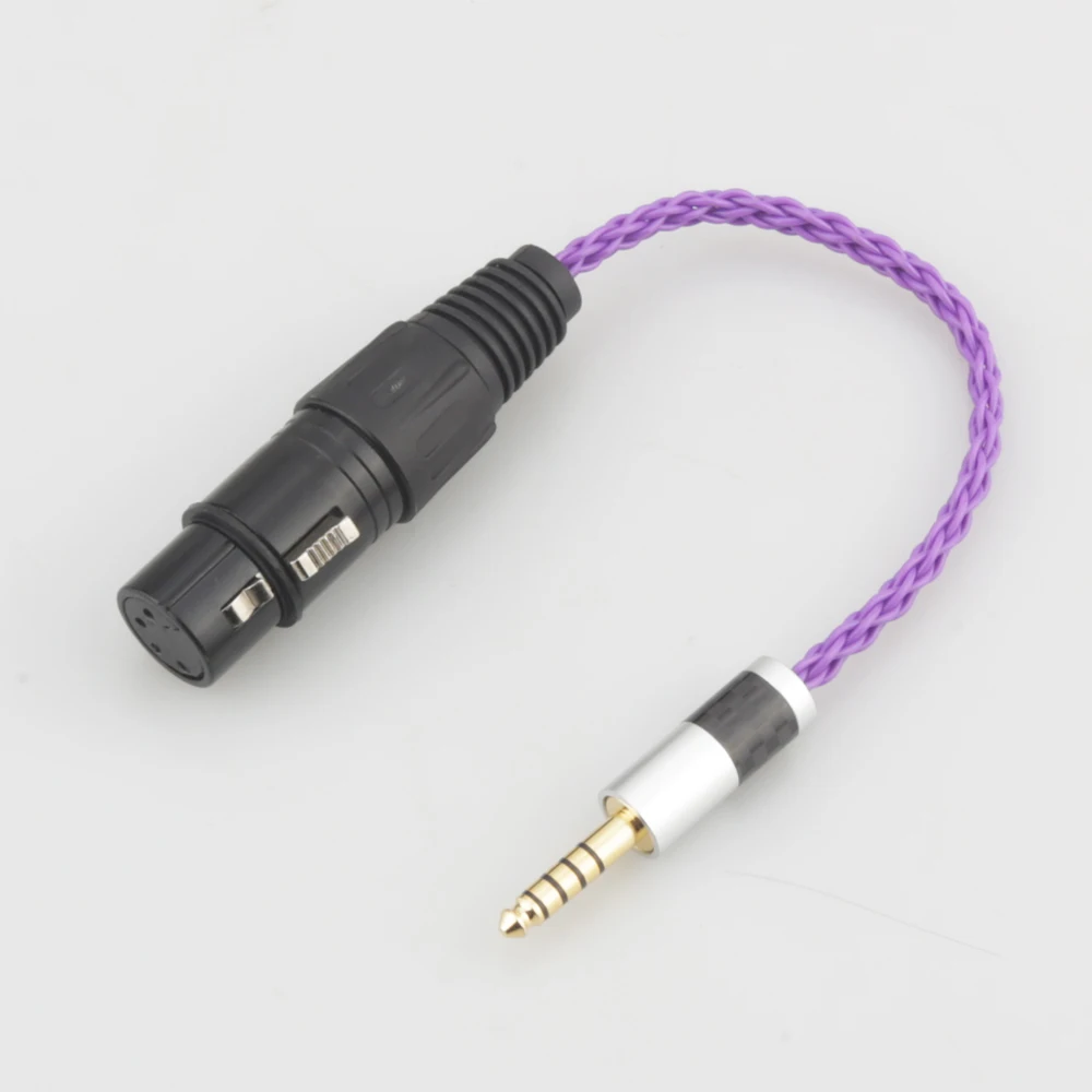 Audiocrast HIFI z włókna węglowego 4.4mm wyważone męski na 4-Pin zbalansowane XLR żeński Adapter Audio kabel 4.4mm do XLR przewód łączący