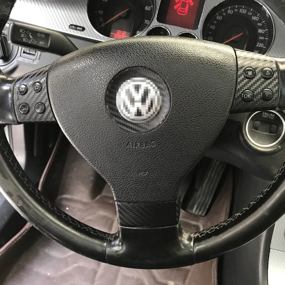 Dla Volkswagen Passat B6 2006-2011 Wewnętrzny centralny panel sterowania Klamka drzwi Naklejka z włókna węglowego Naklejki Akcesoria do stylizacji