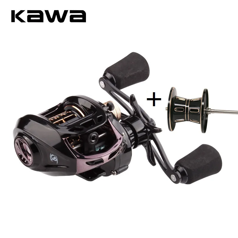 KAWA New Fishing Reel BG200 Baitcast Wheel Bait Casting Max Drag 5kg 5+1 Bearings Metal Aluminum Alloy 2pcs Spools Weight 149g