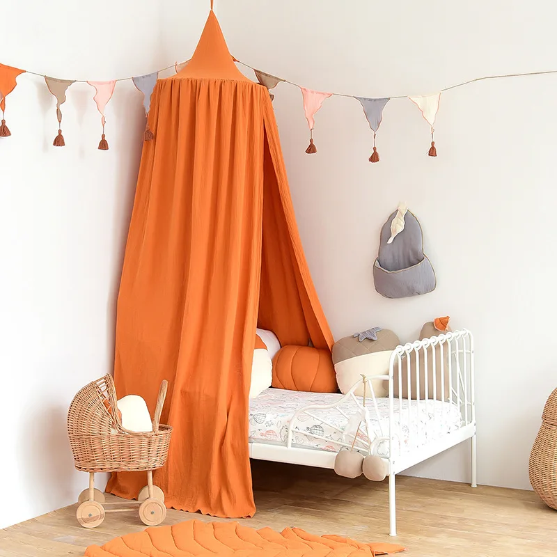 Estilo nórdico Princesa Algodão Pendurado Canopy Frills Algodão Berço Kid Room Decor Cama Cortina Nursery Mosquito Net Bedding Dome Tent