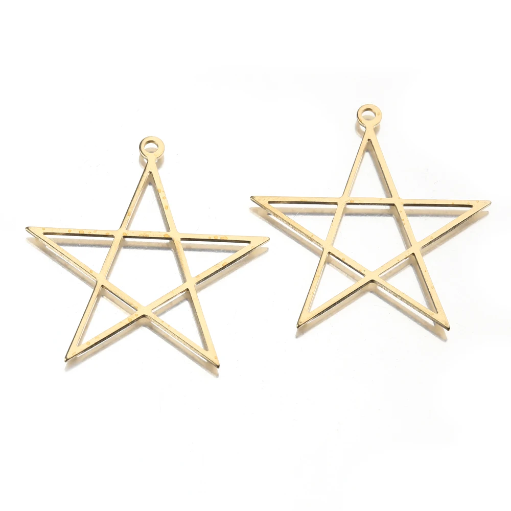 20Pcs/Lot Original Brass Hollow Stars Charms Pendant Diy For Women Earrings Findings Vintage Necklace Jewelry Making Wholesale