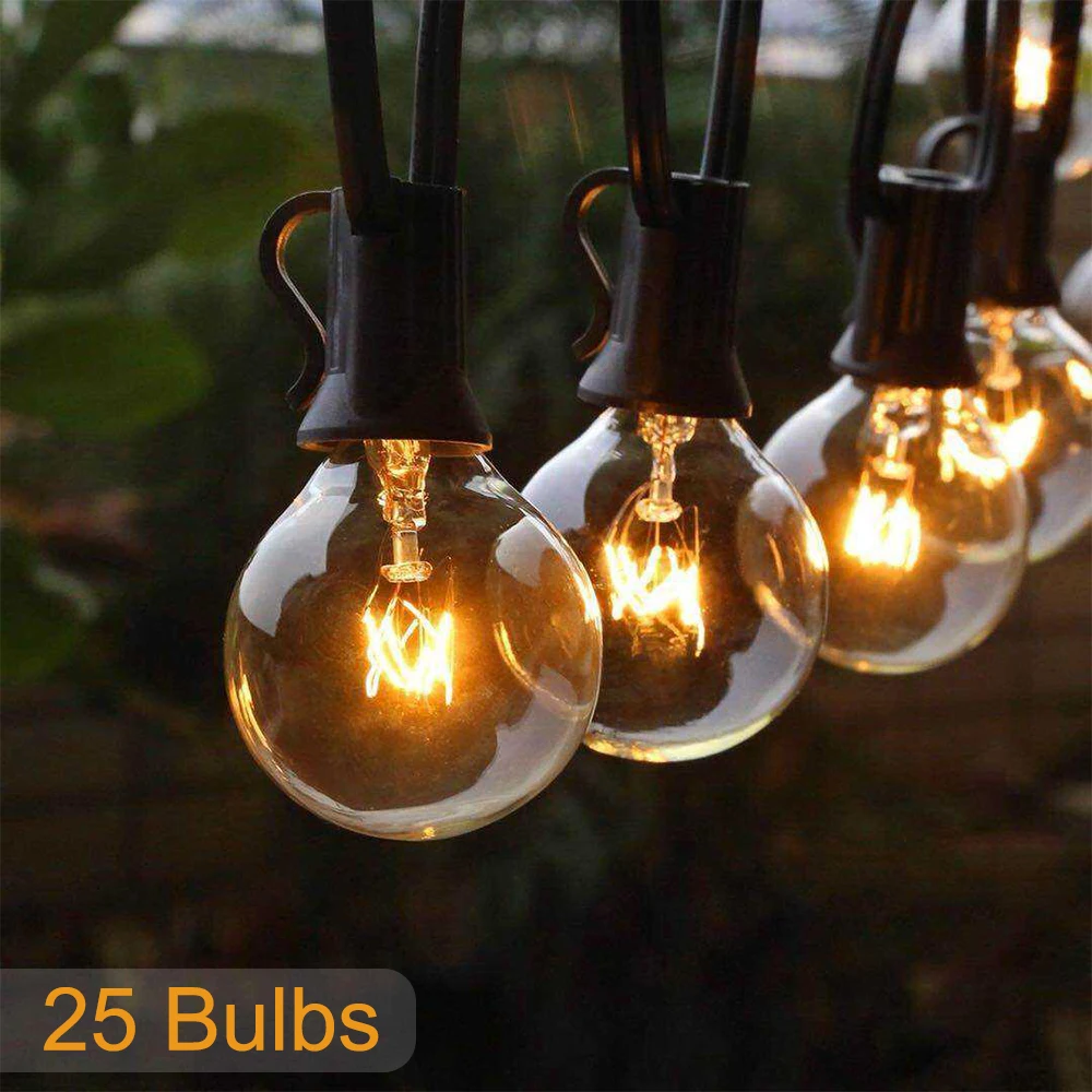 Patio String Light G40 Globe Festoon Light Fairy String Holiday Lighting Outdoor Party Garden Garland Light Wedding Decoration