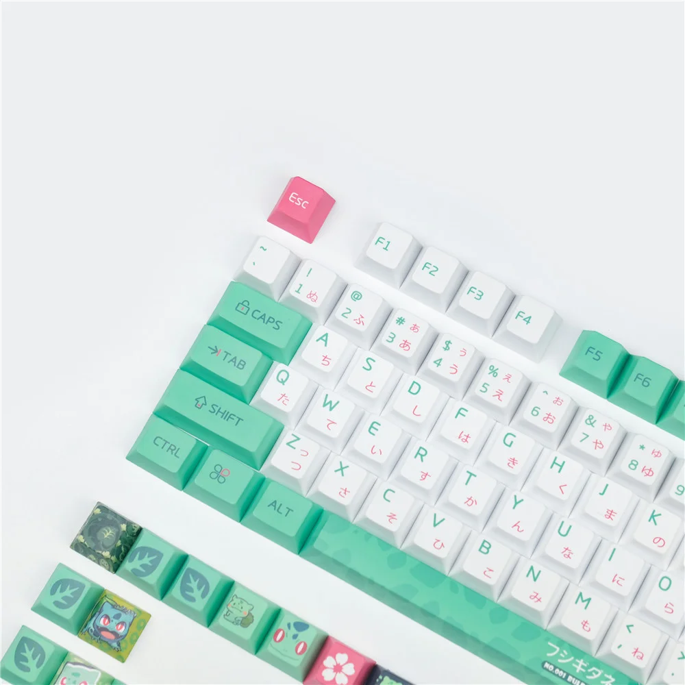 131 Keys/set Frog Theme PBT Keycaps For MX Switch Mechanical Keyboard Cherry Profile 5 Sides Dye Subbed Key Cap 1.75U 2U Shift