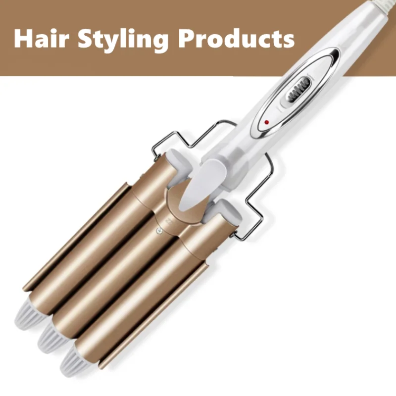

Professional Hair Curler Waver Styling Tools Three-Stick Curler Egg Roll Head 3 Tube Ceramic Curling Salon Home Use