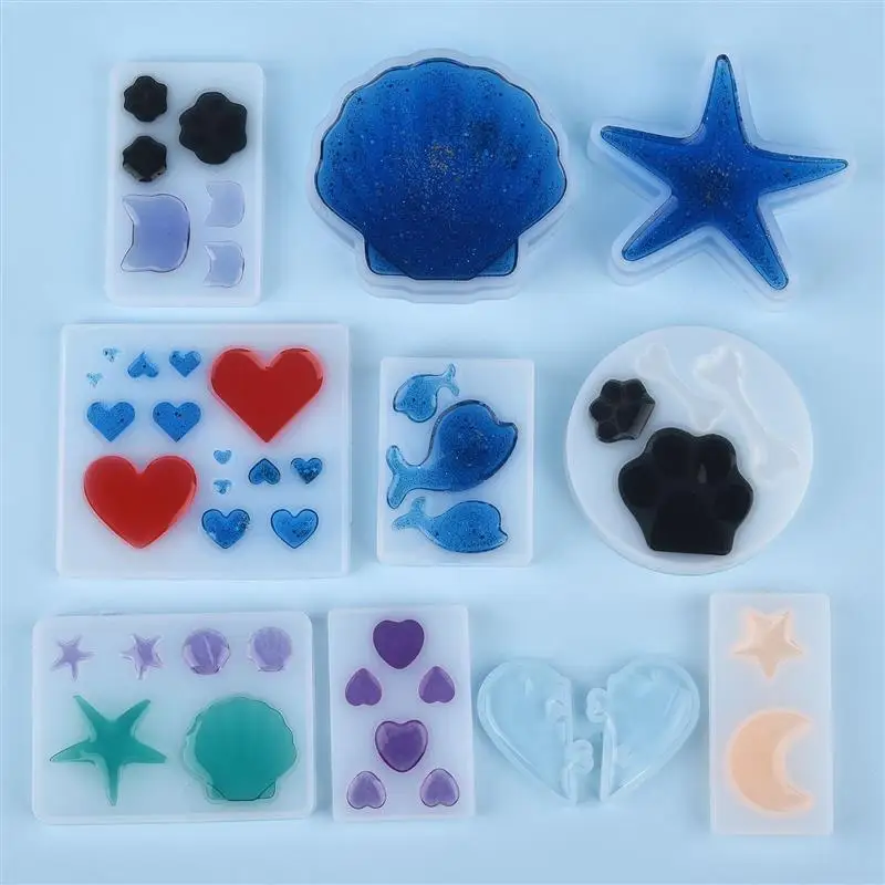 DIY Pendant UV Epoxy Resin Mold Handmade Star Moon Claw Silicone Mold for Nail Art Decoration Jewelry Casting Mold Resin Crafts