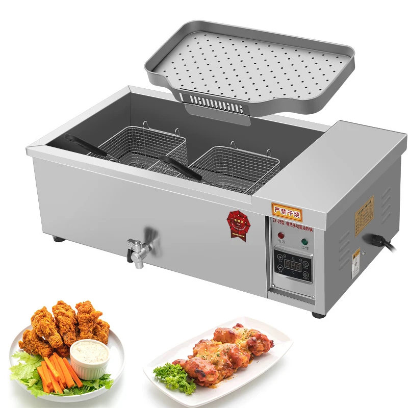 Multifunctional  Deep Fryer Stainless Steel Non-stick Oven Fried Machine French Fries Frying Machine Restaurant Equipment