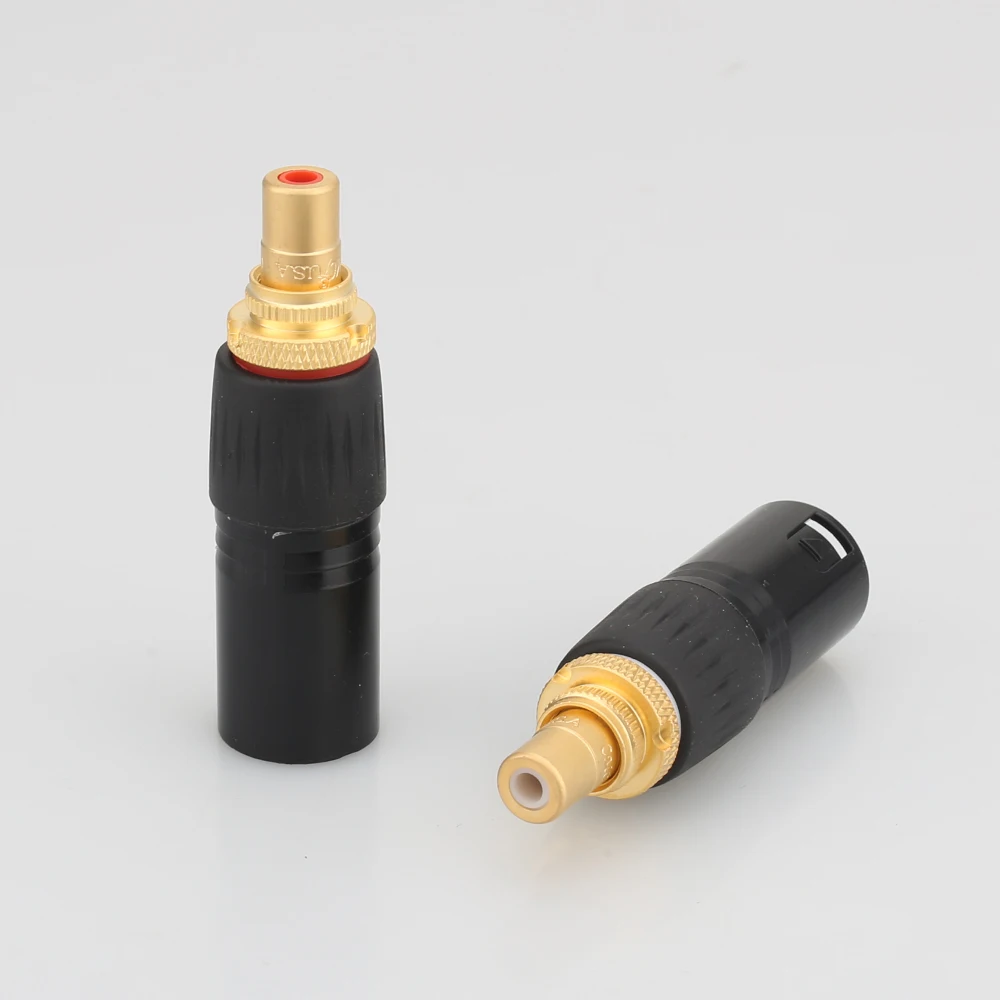 Audiocrast XLR to RCA Female Socket Adapter Gold Balanced Cable Plug Male