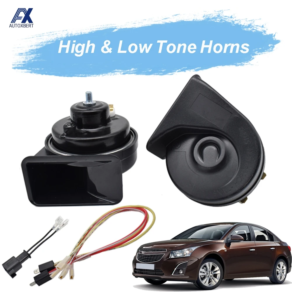 12V 125db Loud Waterproof Snail Horn For Chevrolet Cruze J300 2008 2009 2010 2011 2012 2013 2014 2015 2016 410/510Hz Dual Pitch