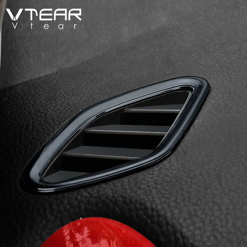 Vtear for MG ZS car air outlet cover decoration frame accessory stainless steel trim accessories interior parts sticker moulding