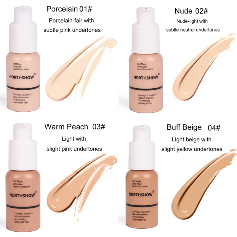 Soft Matte Liquid Foundation Light Cream Long Lasting Waterproof Face Makeup Full Coverage Natural Oil Control Concealer