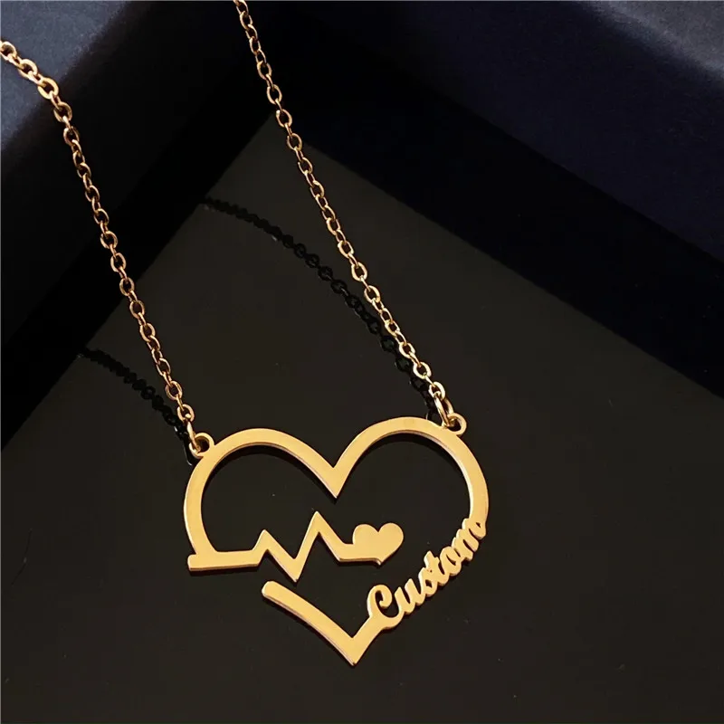 Stainless Steel Customized Name Necklaces for Women Personalized Necklace Stethoscope Letter Heart Butterfly Pendant Jewelry