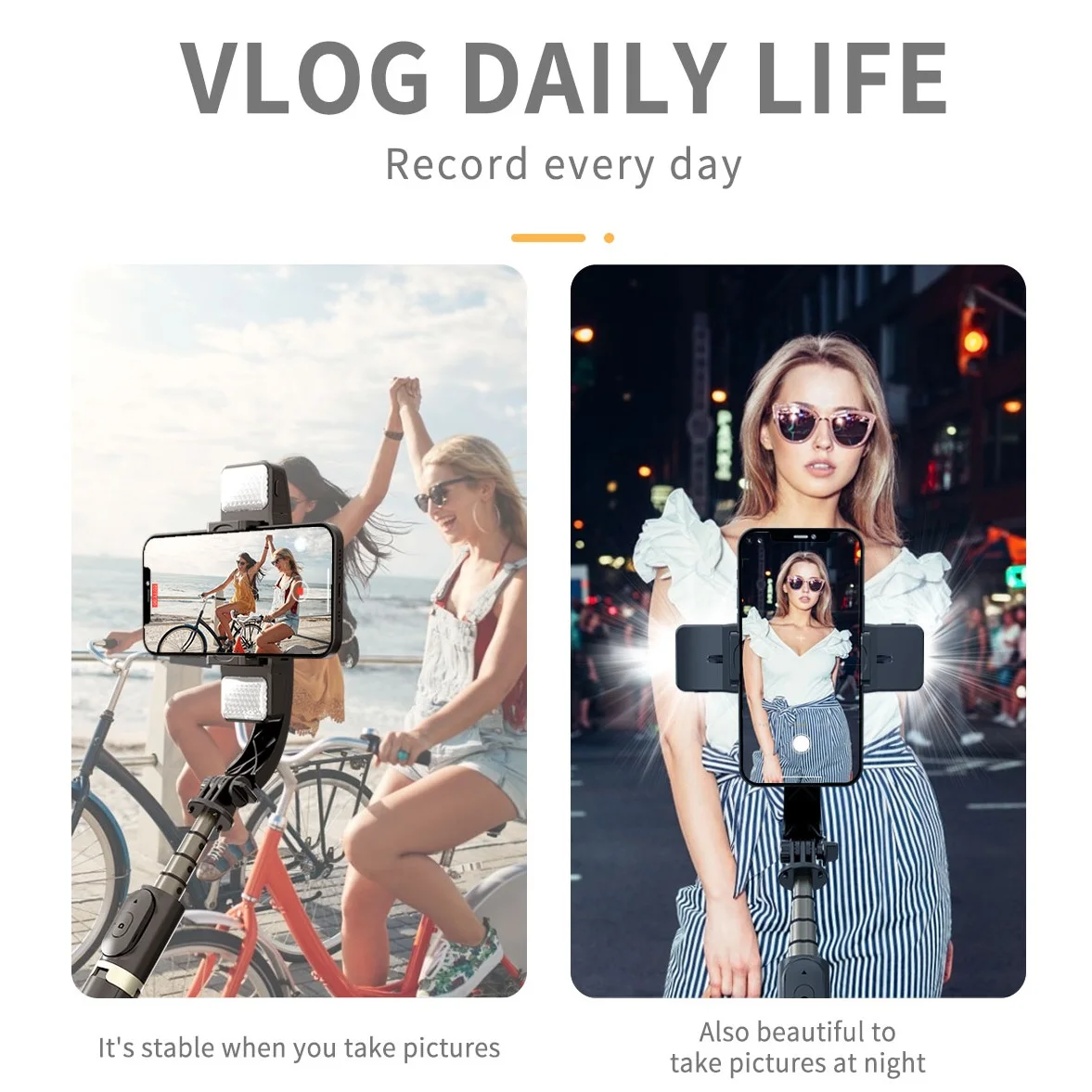 FANGTUOSI سماعة لاسلكية تعمل بالبلوتوث Selfie عصا يده مثبت أفقي حامل ثلاثي للهاتف مع مزدوجة ملء ضوء مصراع للعيش selfie