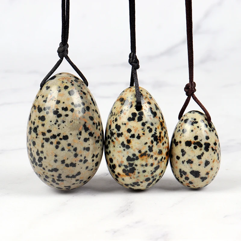 

Dalmatian Massage Egg 3 Pcs Set Yoni Ball Natural Crystal Jade Stone Kegel Vaginal Exercise Tool Pelvic Floor Muscle Health Care