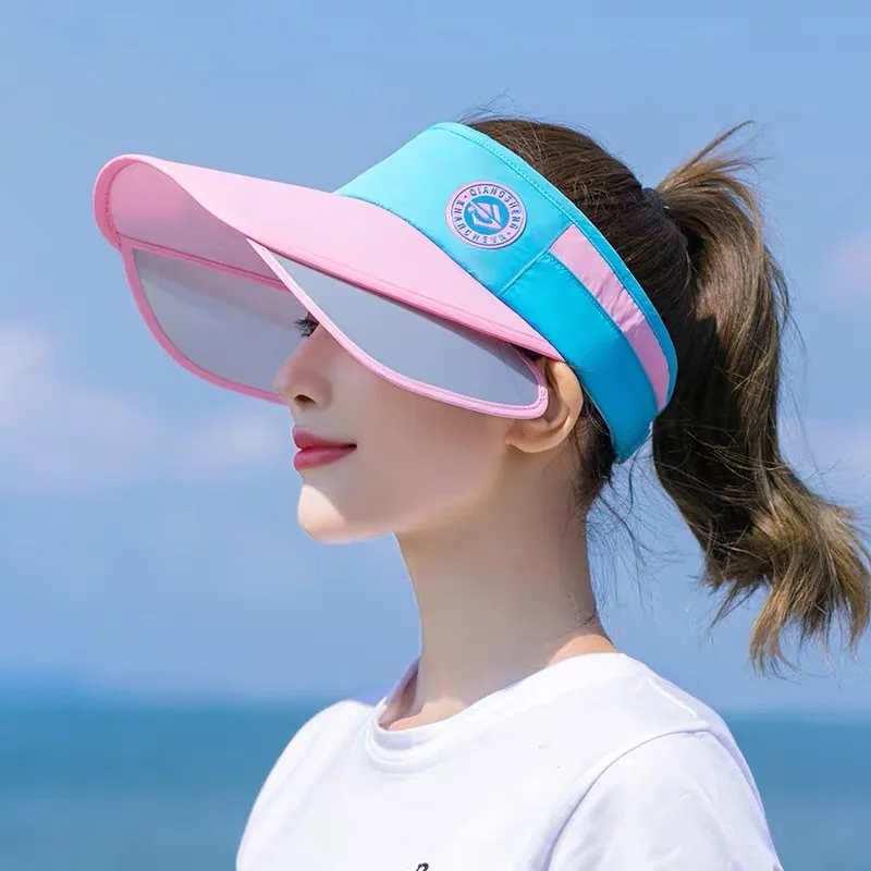 Chapeau de plage à large bord pour femmes, protection UV, imprimé soleil, sport, nouveau style, 2022