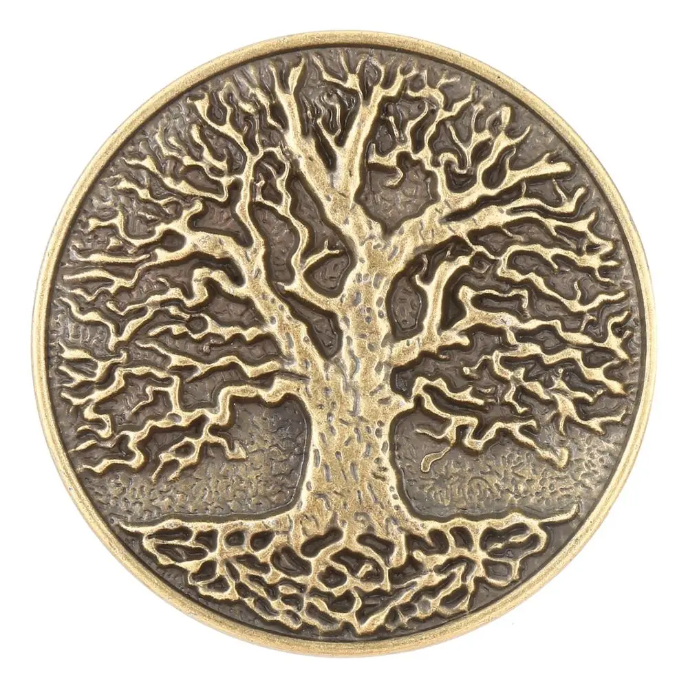 Golden Retro Tree Pattern Belt Buckle Western Denim Men's Jeans Accessories