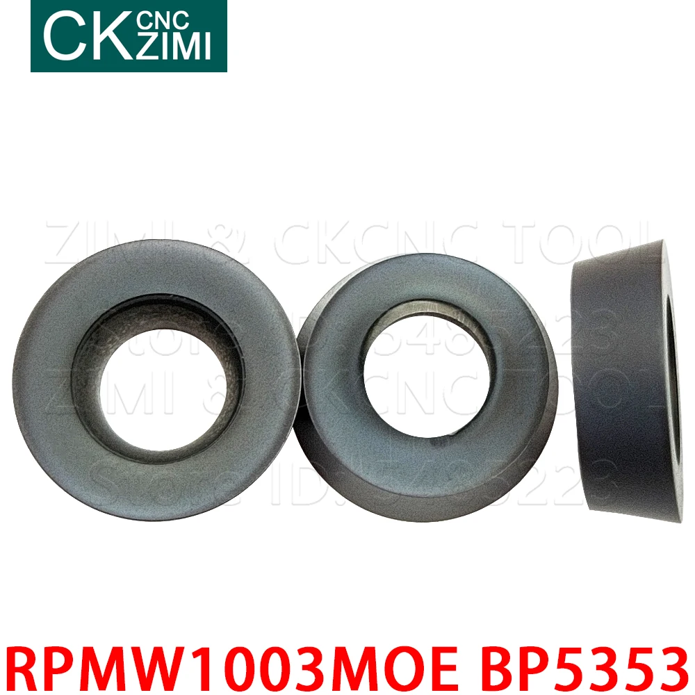 Rpmw1003moe bp5353 rpmw 1003m0e inserções de carboneto de fresagem inserções de inserção de ferramentas de fresagem redonda cnc torno de metal ferramenta indexável