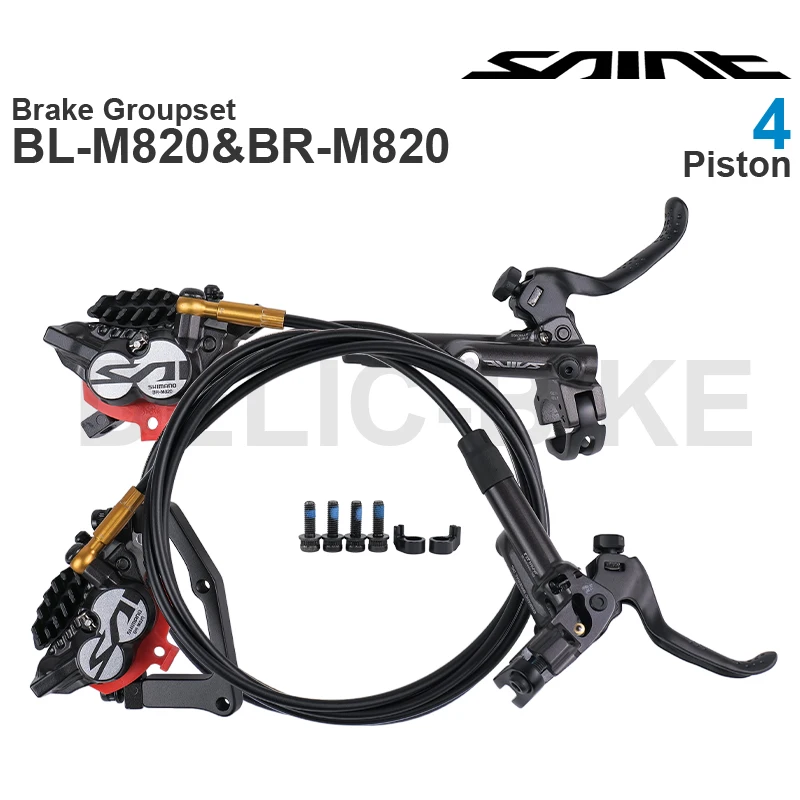 SHIMANO SAINT M820 Hydraulic Disc Brake Groupset BL-M820 and BR-M820 - 4-Piston - Hydraulic Disc Brake Caliper Original Parts