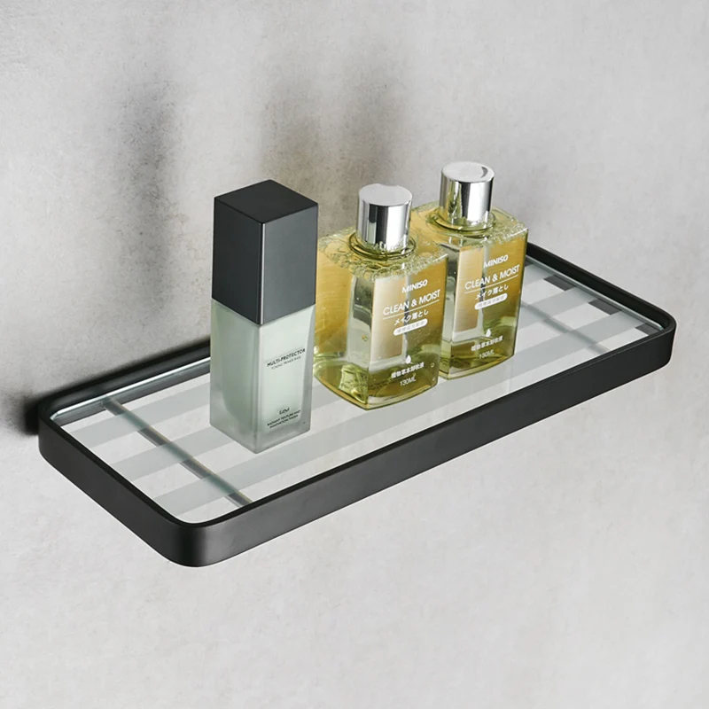 

Bathroom Shelf Brass Shower Shelf Glass Shower Shelf Wall Mounted Bathroom Mirror Front Rack Bathroom Accessories