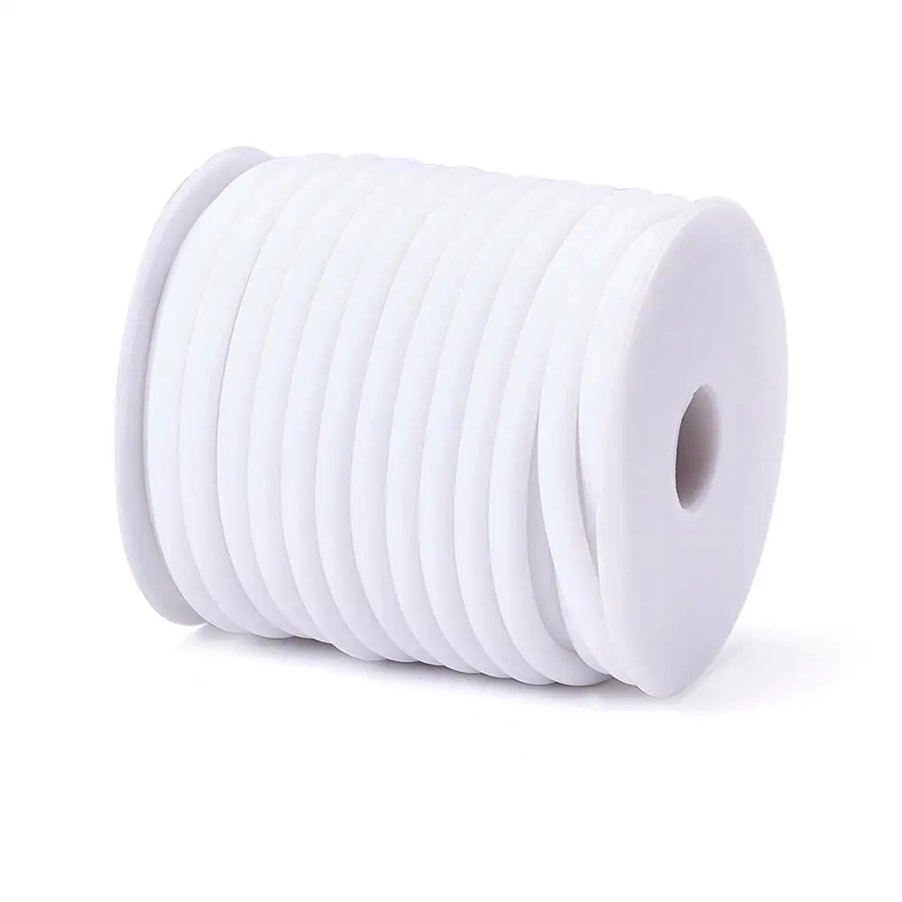 2Roll 5mm Hollow Silicone Cord Wrapped Around White Plastic Spool for Jewelry Nceklace Bracelet DIY  Hole: 3mm about 10m/roll