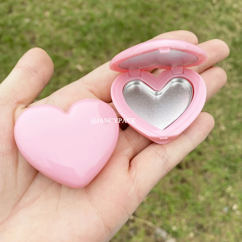 red pink Heart Shape Empty Eyeshadow Case Lipstick container Pigment Palette Refillable Makeup Dispenser lip gloss tube with pan