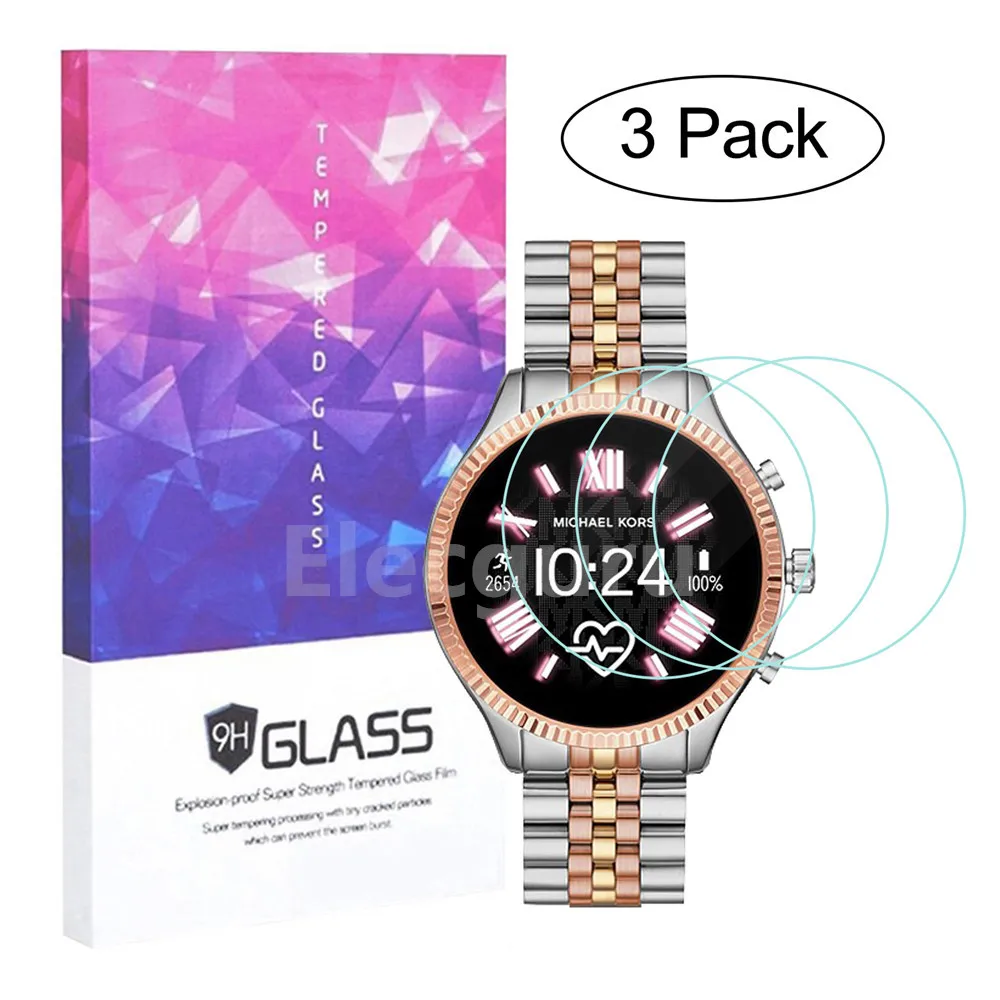 Vetro temperato per Michael Kors di Accesso Lexington 2 Protezione Dello Schermo 9H 2.5D Trasparente A Prova di Graffio Bolla di Vetro film, 3 Pack