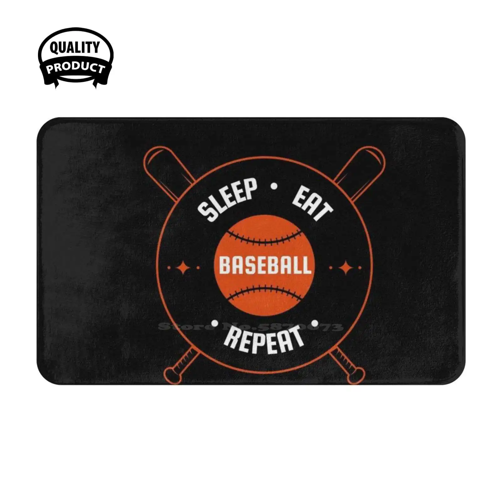 Baseball Dormir Manger Répéter - Passion Baseball Soft Cushion Home Carpet Door Mat Car Rug Joueur De Baseball Passioné De