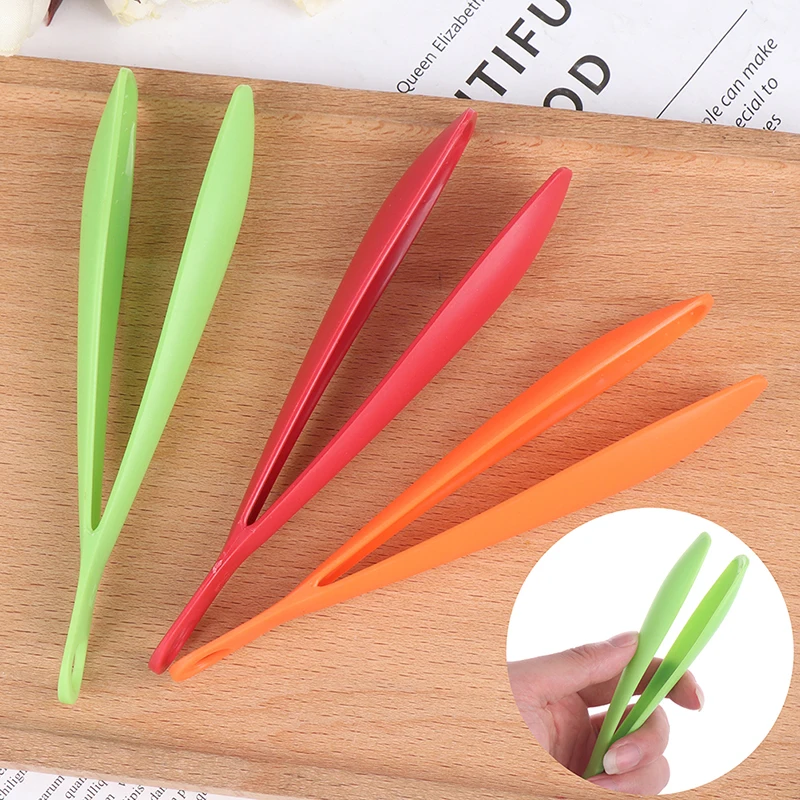 Pinzas de plástico para alimentos de 14,7x1,8 cm de 3 colores, pinza para barbacoa antiadherente, pinza de cocina para ensalada, utensilios y accesorios