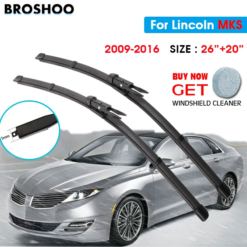 

Car Wiper Blade For Lincoln MKS 26"+20" 2009-2016 Auto Windscreen Windshield Wipers Blades Window Wash Fit Pinch Tab Arm