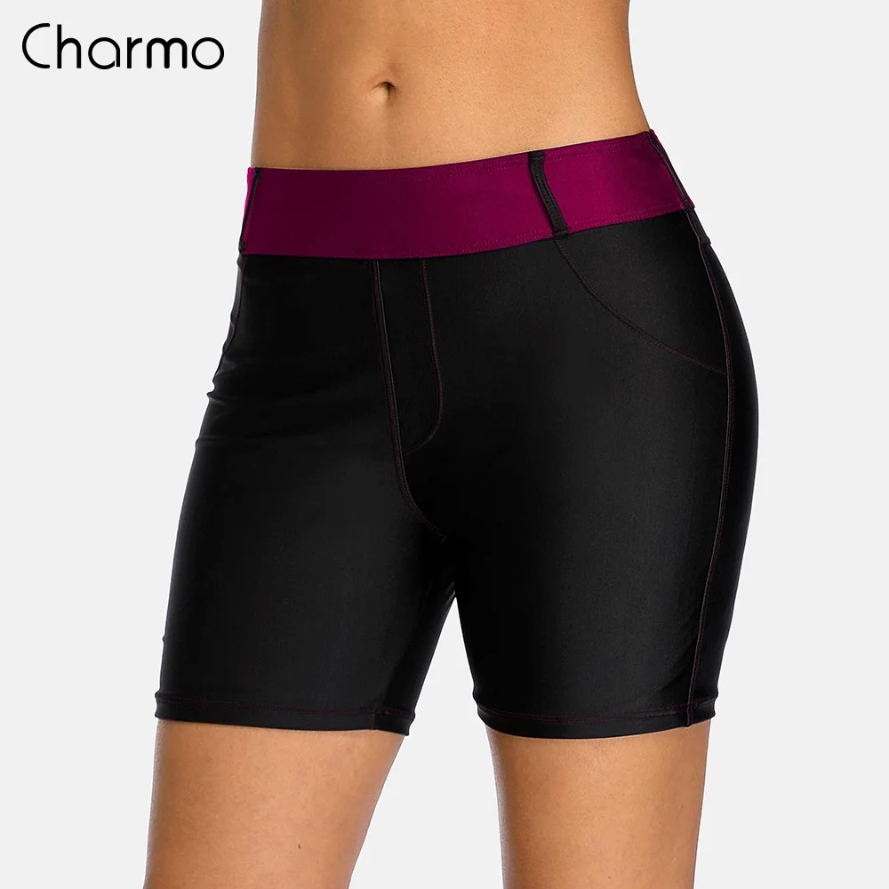 

Charmo Women Swim Trunks Bottom Solid Swim Skirt Build-in Brief Swimwear Briefs Swimming Bottom Tankini Bottoms