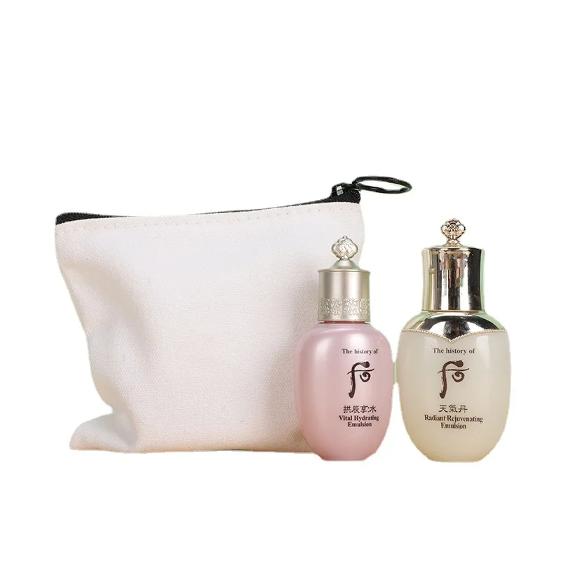 200Pcs/Lot White blank Canvas Zipper Pouches With Black Ring Cotton Cosmetic Bags Makeup Bags Cotton Canvas Coin Purse