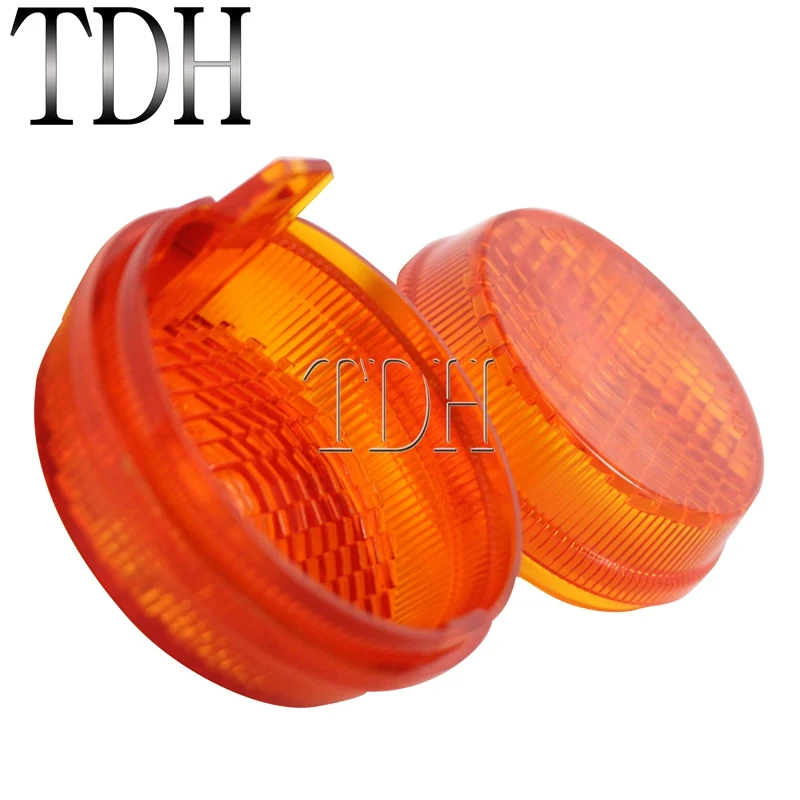 Front/Rear Turn Signal Lens For Kawasaki Vulcan 1600 Classic Nomad ALL Honda Cruisers VN1600 1500 900 750 Round Blinker Lense