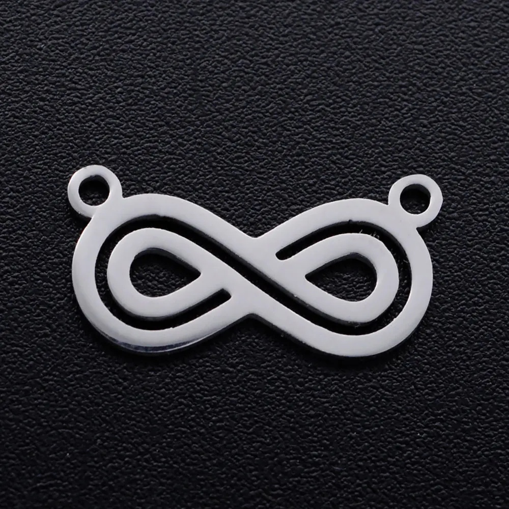 5Pcs/Lot 100% Stainless Steel Love Inifinity Symbol Diy Connector Charms For Necklaces Earring Making