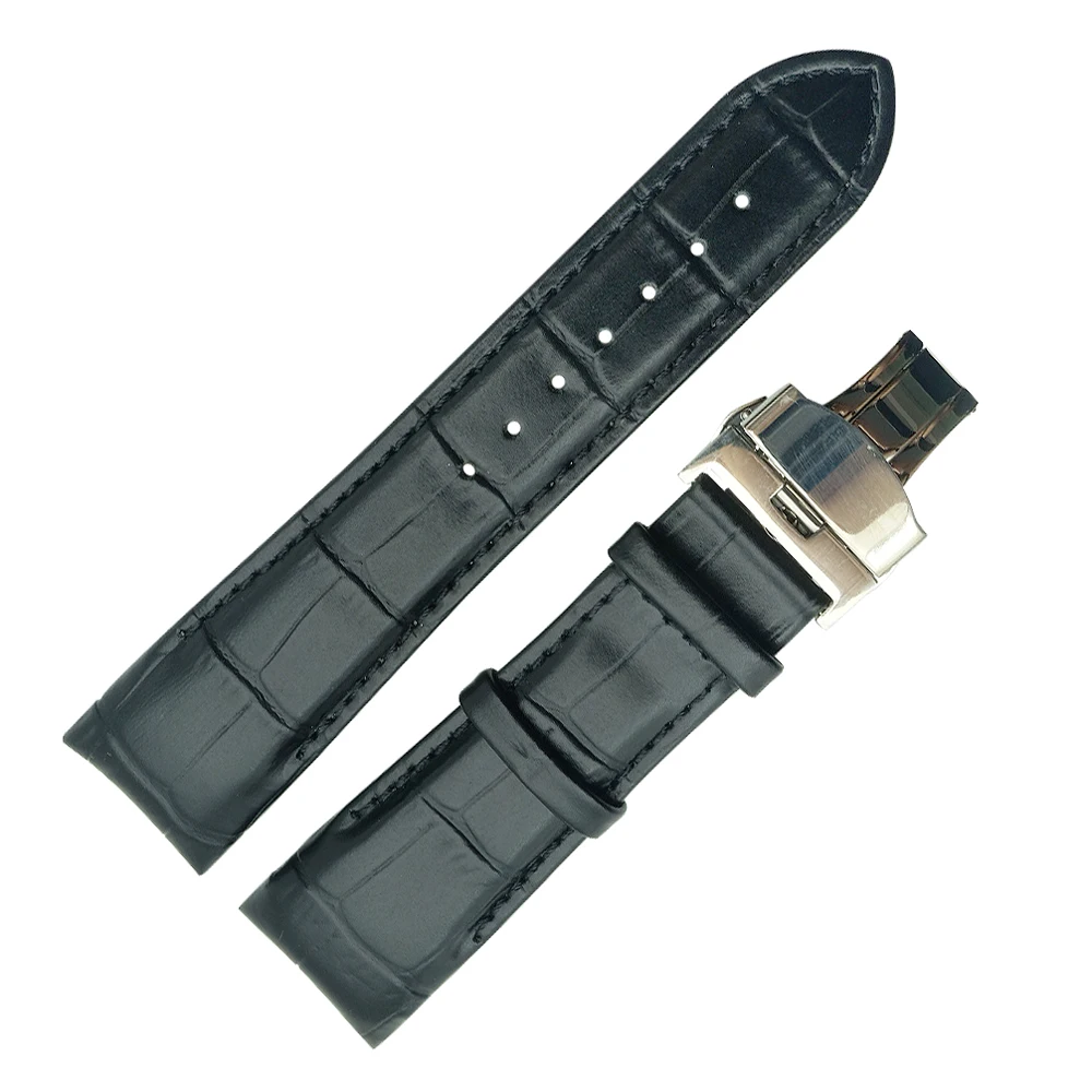 Handmade Genuine Leather Watch Band for Tissot T035 PRC200 T055 T097 Watchband Butterfly Buckle Strap Wrist Bracelet